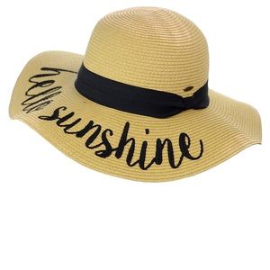 C.C Women's Paper Weaved Crushable Beach Embroidered Quote Floppy Brim S…